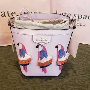 NWT Kate Spade Parrot Bucket bag Flock party